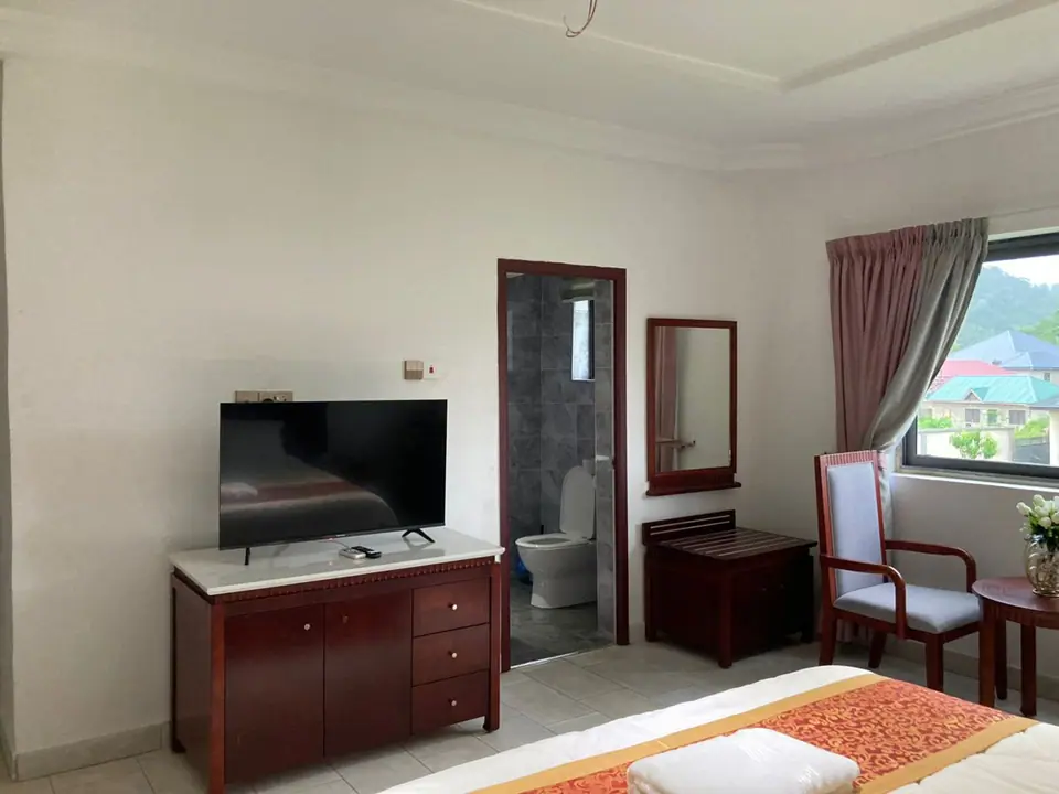 TV unit and dressing mirror in a Deluxe room