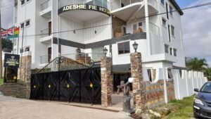 This is the front view of Adehye Fie Hotel